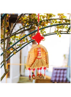 Excefore Chinese Lucky Decoration, Good Luck Charms Decor Chinese Knot Lucky Coins I-Ching Fortune Coin Chinese Broom And Healthy, Chinese New Year Car Decoration  - Image 2