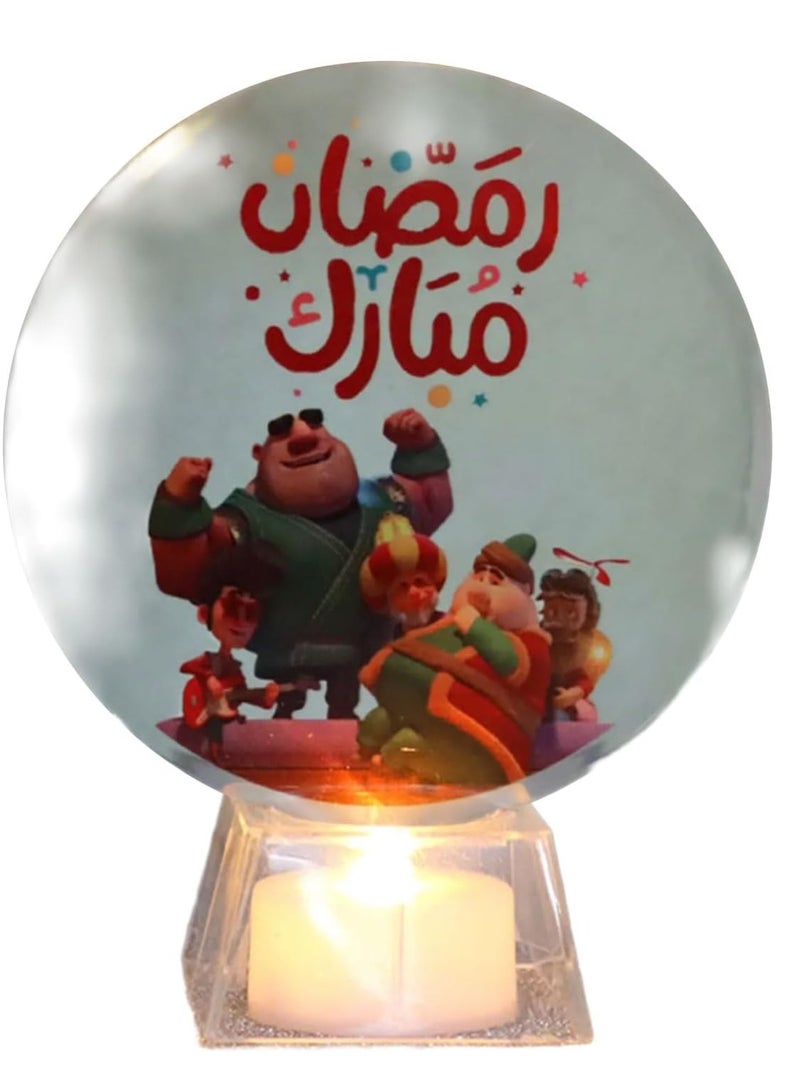 هوم كير زينة رمضانية كهربائية من الأكريليك بتصميم عرقي لطاولة المكتب لمهرجان عيد الأضحى المبارك، قطع مركزية للحفلات بإضاءة LED مقاس 5.5 × 12.3 سم  - Image 1