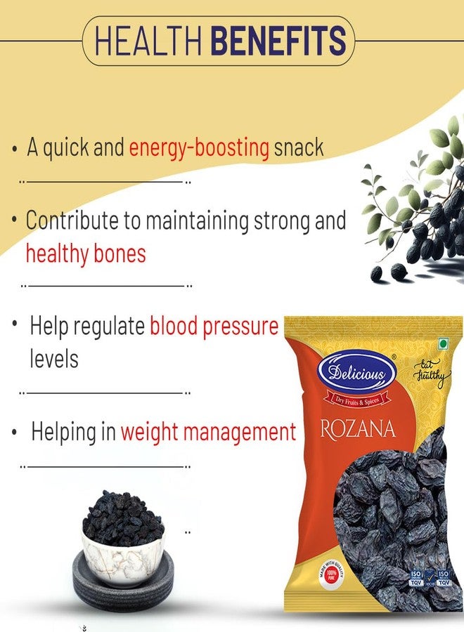 Delicious Rozana Premium Black Raisins | Kismis Dry Fruits | Dry Grapes | Kismis 500gm - Image 4