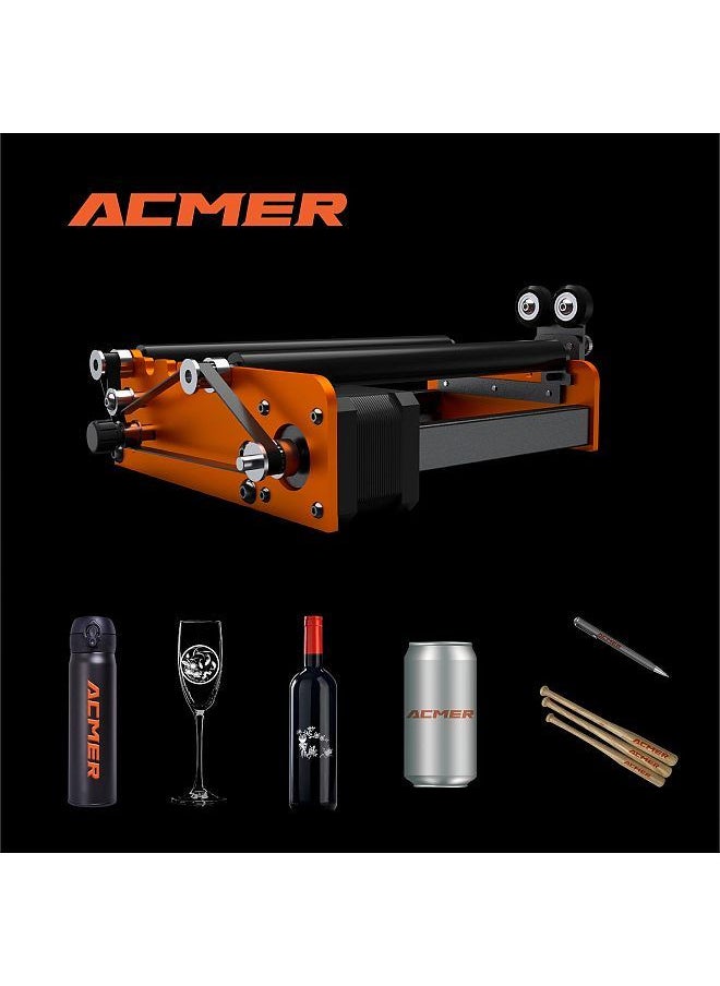 Acmer - M2 Laser Rotary Roller Laser Engraver Y-axis Rotary Roller 360° Rotating for 4-138mm Different Engraving Diameter 4 Gears Adjustments for Laser Engraving Cylindrical Objects Cans - Image 1