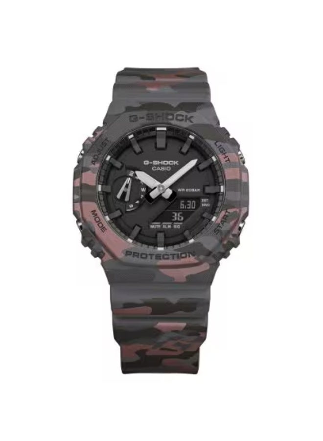 G-SHOCK Casio G-Shock GA-2100CM-8ADR Men's Watch – Grey Camouflage Pattern , Bio-Based Resin Band , Carbon Core Guard , Octagonal CasiOak , 200M Water Resistant , Shock Resistant - Image 3
