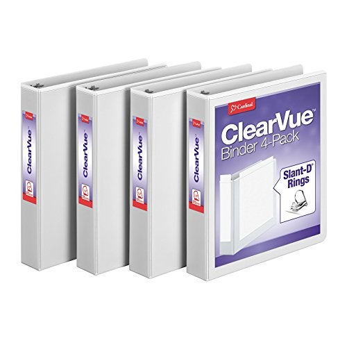 Cardinal 1.5 Inch 3 Ring Binder, D Ring, White, 4 Pack, Holds 375 Sheets (29400) - Image 1