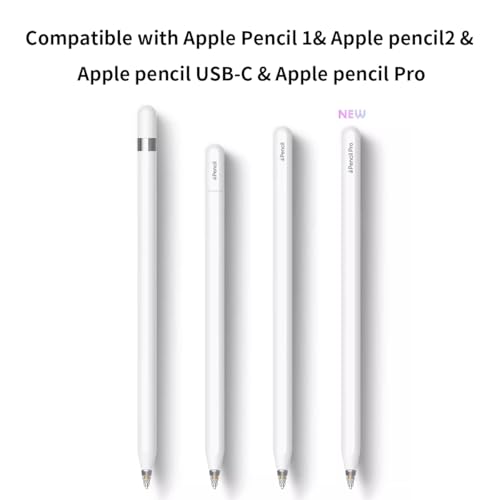 Love Mei رؤوس أقلام بديلة لقلم أبل برو، رؤوس قلم برو تناسب أبل الجيل 2 و 1 USB-C، وقلم لوجيتك الرقمي، رؤوس قلم إبرة مع علبة، مجموعات أقلام آيباد برو بدون صوت (4B&2B) بيضاء - Image 3