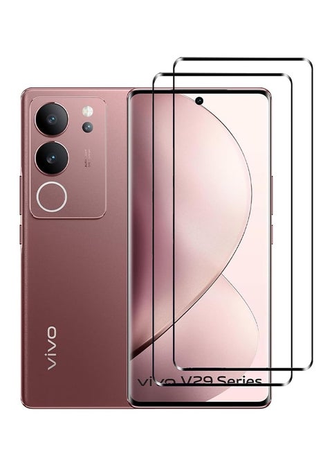 2 Pack Vivo V29 5G Tempered Glass Screen Protector with Comfortable Touch Feeling, Easy Install, High Responsive Anti-scratch Anti-drop Anti-fingerprint Phone Display Cover Accessory