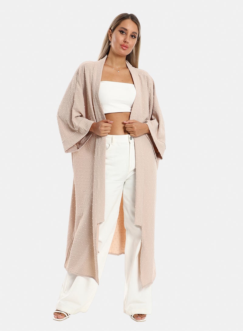 belle Slip On Long Sleeves Self Patterned Cardigan - Image 1