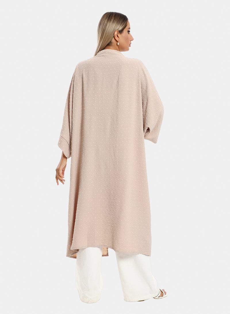 belle Slip On Long Sleeves Self Patterned Cardigan - Image 3