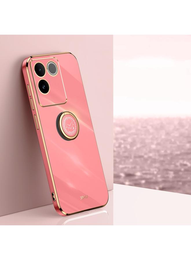 The Bros Case For vivo S17e Straight Edge 6D Electroplate TPU Phone Case with Ring Holder