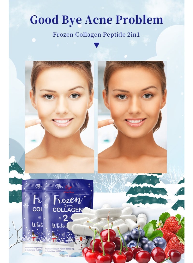 Daynee WinsTown Frozen Collagen 2-in-1 Whitening Capsules X10 | High-Strength Collagen & Glutathione | Fade Dark Spots & Acne Scars | Minimize Pores | Repair Wrinkles & Tighten Skin | Unisex 60 Capsules - Image 4