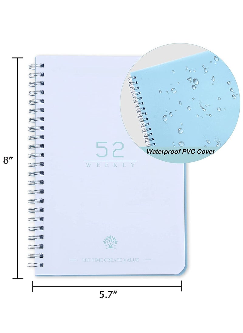 Generic - Undated Weekly Planner, Weekly Goals A5 Notebook, Habit Tracker Journal, To Do List Planner Goal Planner, (Blue) - Image 1