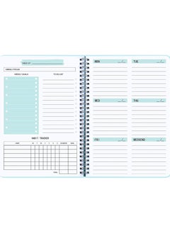 Generic Undated Weekly Planner, Weekly Goals A5 Notebook, Habit Tracker Journal, To Do List Planner Goal Planner, (Blue)  - Image 5