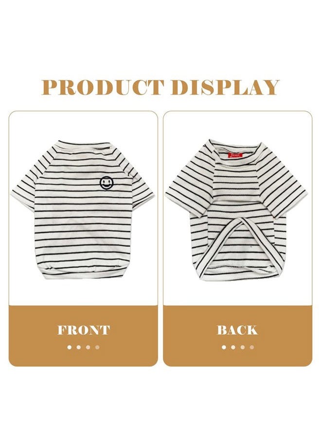 Wiz BBQT - Matching Dog and Owner Clothes,Striped Dog Shirts for Small Medium Large Dogs Cats,Mama and Pet Shirts are Sold Separately(for Pets,Pet-White,Pet XL-Bust 19.7") - Image 1