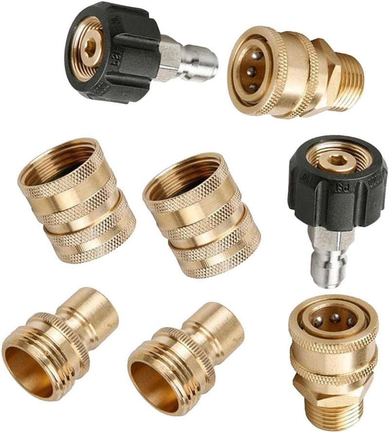 كلاراكو مجموعة محولات غسالة الضغط (8 قطع)، طقم توصيل سريع، من M22 إلى 3/8 بوصة، ومن 3/4 بوصة إلى - Image 4