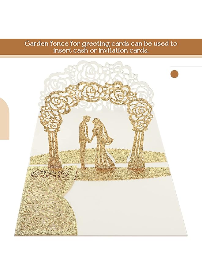 إيروريكس مجموعة بطاقات زفاف منبثقة ثلاثية الأبعاد لتهنئة الذكرى السنوية والتهنئة الرومانسية مع مغلف للعروس والعريس ومستلزمات حفلات الخطوبة في عيد الحب - Image 2