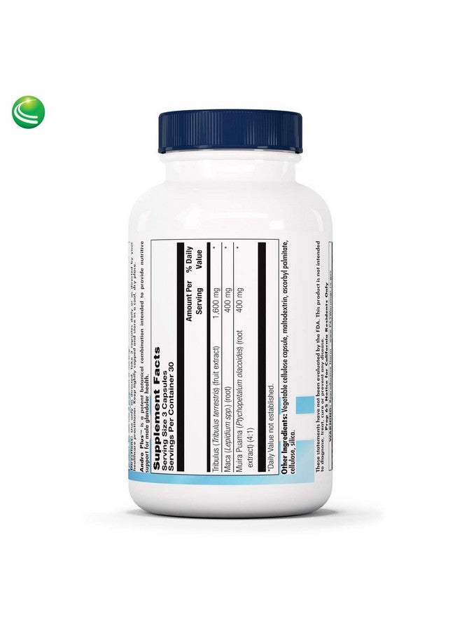 Nutra BioGenesis - Andro Plus - Tribulus, Maca, and Muira Puama for Men's Glandular Health - Gluten Free, Vegan, Non-GMO - 90 Capsules - Image 2