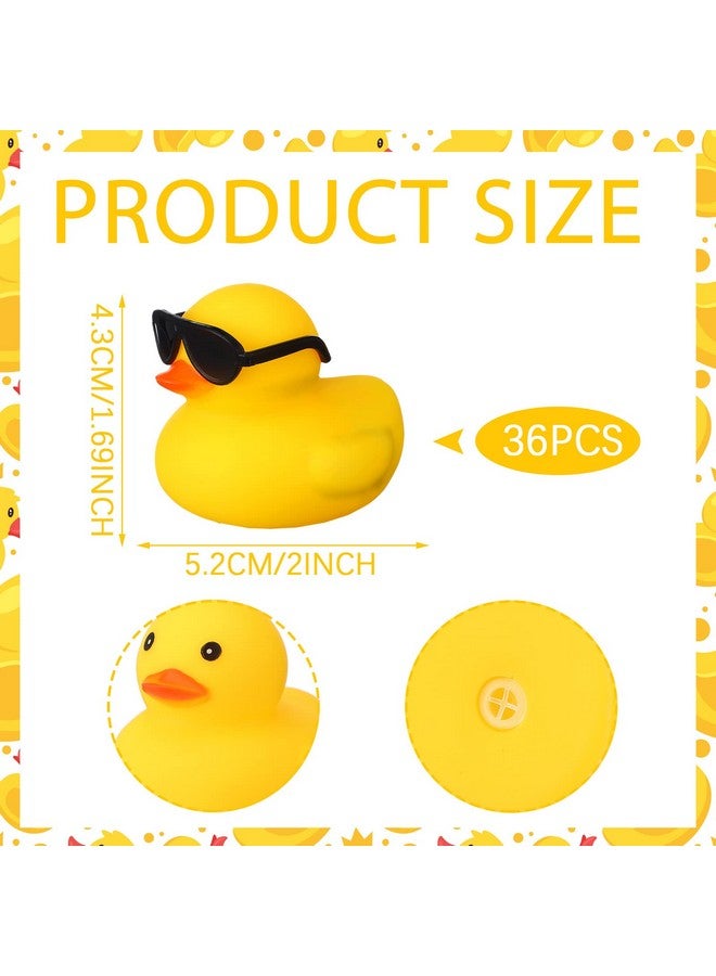 Ferraycle 36 Pcs Mini Rubber Ducks Glow in The Dark Baby Shower Tiny Rubber Ducks Bulk, Float Bath Toys Bathtub Duckies for Shower Birthday Party Favors Carnival Gift - Image 3