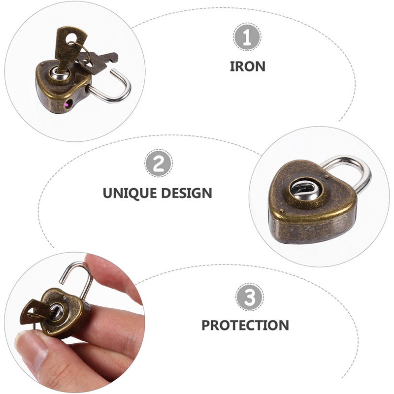 Suitcase Padlock Mini Heart Shape Iron Locking Security Protection For Luggage 10Pcs - Image 4