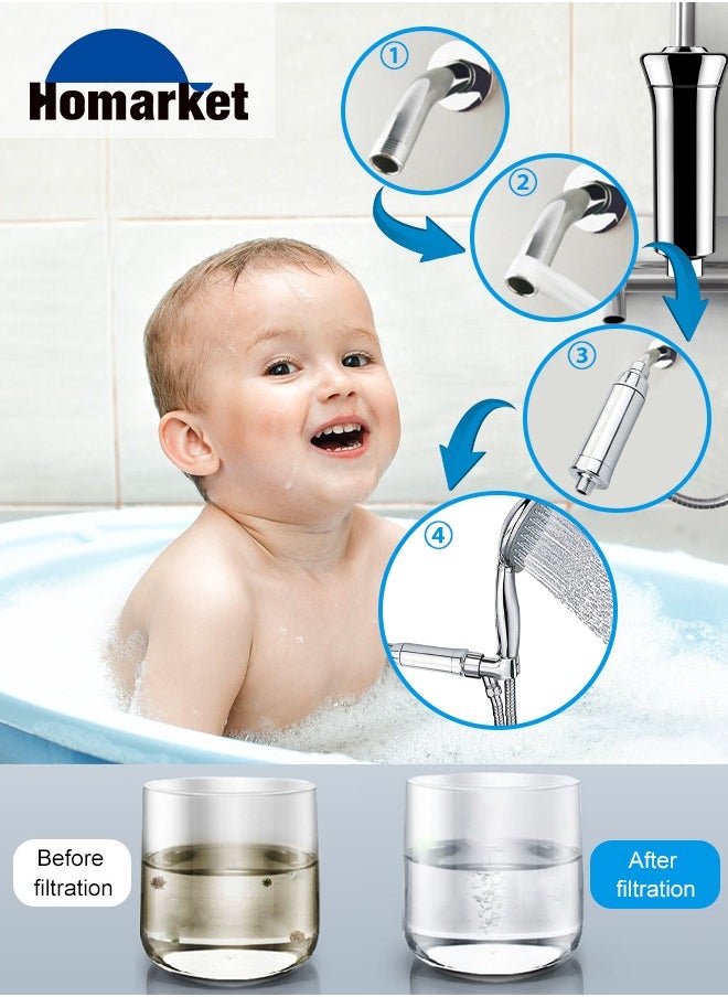 Shower Filter For Hard Water,15 Stage Shower Head Filter Universal Showerhead Filter to Remove Chlorine and Harmful Substances