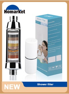 HomarKet Shower Filter For Hard Water,15 Stage Shower Head Filter Universal Showerhead Filter to Remove Chlorine and Harmful Substances  - Image 1