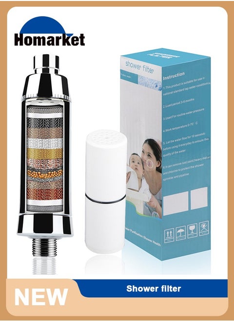 Shower Filter For Hard Water,15 Stage Shower Head Filter Universal Showerhead Filter to Remove Chlorine and Harmful Substances