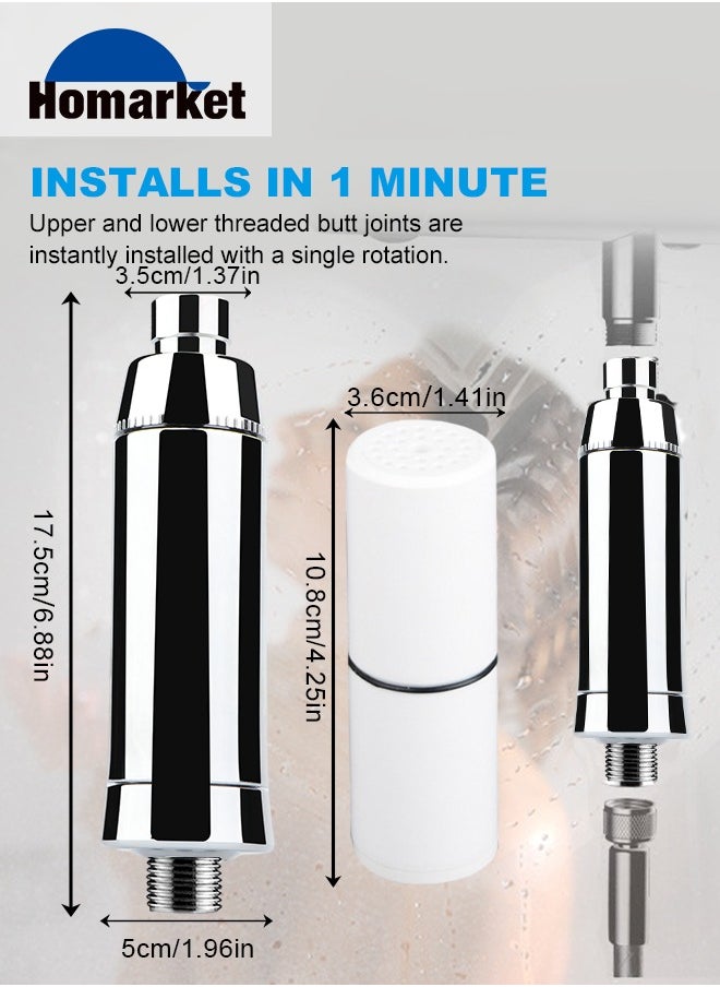 HomarKet Shower Filter For Hard Water,15 Stage Shower Head Filter Universal Showerhead Filter to Remove Chlorine and Harmful Substances  - Image 4