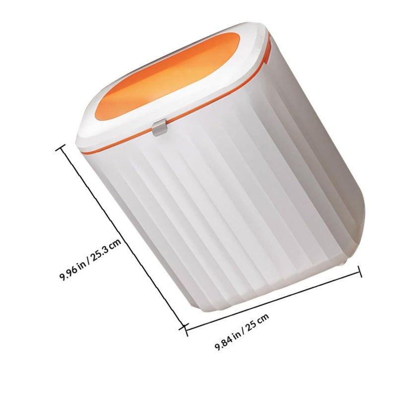 Ciieeo Wall-Mounted Kitchen Trash Can with Lid 8l, Plastic Household Compost Bin in Sunlight Orange, Slide-Open Waste Container for Home and Cabinet Use - Image 2