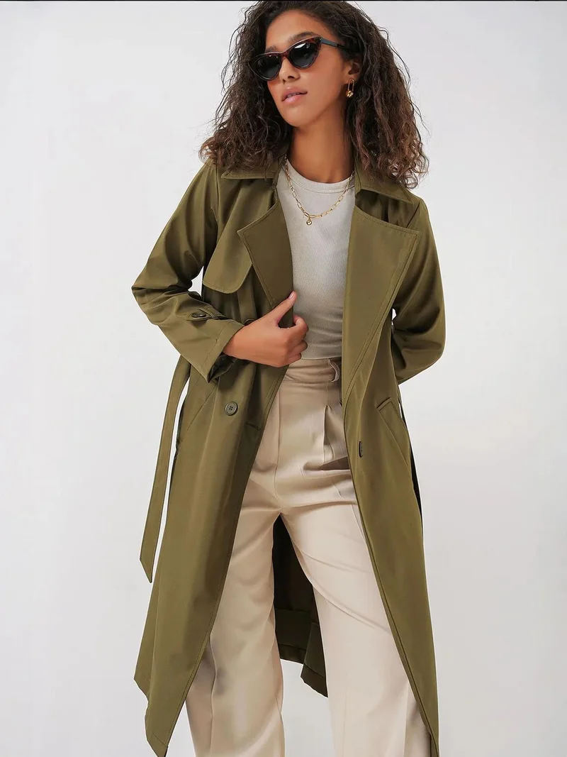 بيغ دارت BDART Belted Long-Sleeve Trench Coat