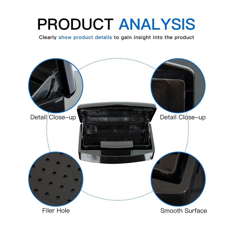 Aifeiter Nail Tool Sterilizer Box,Plastic Sterilizing Tray,The Disinfection Box for Nail Art Tools is Applicable to Nail Art Tools, Tweezers, Hair Salons, Spas and Manicure Equipment-Black - Image 4