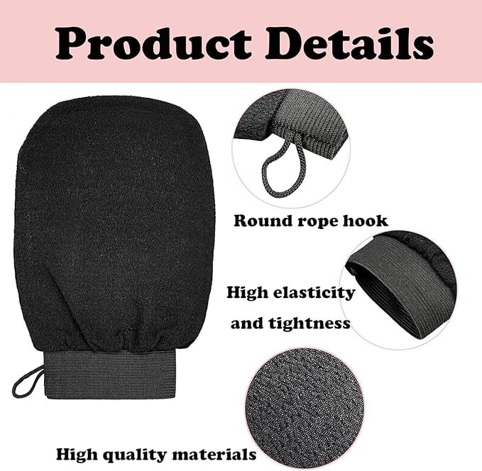 Sathvik fashion Scrubbing Glove - Exfoliate And Remove Dead Skin Cells - Spa Treatment (Black) - Image 4