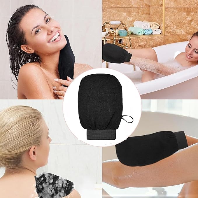 Sathvik fashion Scrubbing Glove - Exfoliate And Remove Dead Skin Cells - Spa Treatment (Black) - Image 2