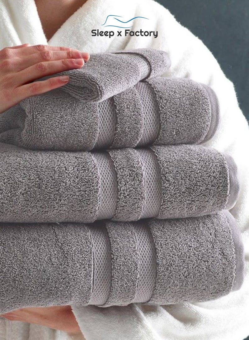 سليب × فاكتوري منشفة استحمام كبيرة رمادي فاتح – قطن ١٠٠٪، ناعمة وعالية الامتصاص – ٩٠×١٨٠ سم - Image 5