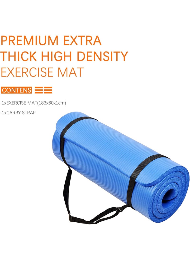 Neostyle Yoga Mat Fitness & Exercise Mat with Easy-Cinch Yoga Mat Carrier Strap,Thick 183 * 60 * 1cm Workout Mats for Yoga, Pilates and Floor Exercise - Image 2