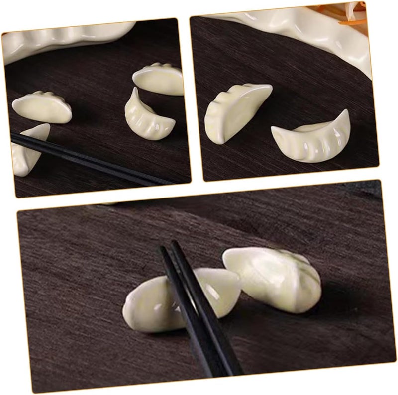 Cabilock 8pcs Ceramic Dumpling Shape Chopstick Holders For Table Cute Chopstick Stand Utensil Rest For Home Hotel Restaurant Prevents Rolling Easy To Clean - Image 3