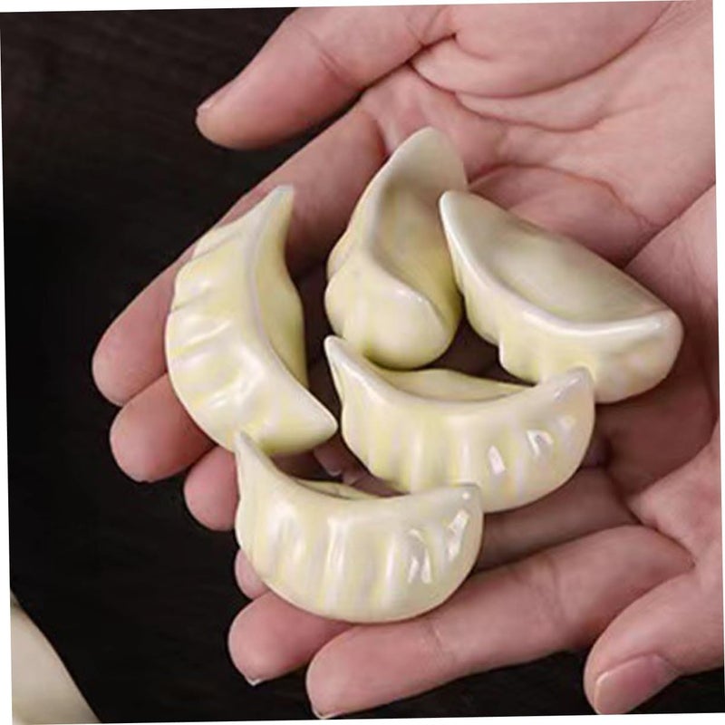 Cabilock 8pcs Ceramic Dumpling Shape Chopstick Holders For Table Cute Chopstick Stand Utensil Rest For Home Hotel Restaurant Prevents Rolling Easy To Clean - Image 4