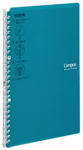 Kokuyo Campus Smart Ring Binder, B5 Blue Green Refillable Binder Notebook 26 Holes with 10 Extra Loose-Leaf Paper, Up to 25 Filler Papers for Work & Study, Japan Import (RU-SP700BG) - Image 1