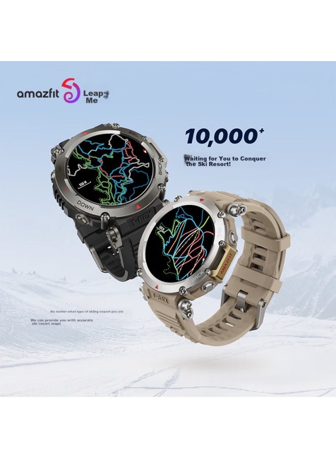 Amazfit أميزفيت هوامي تي-ريكس ألترا بولار بلاك 47 مم سمارتش، تحديد موقع ست نجوم، ملاحة مسار، رياضات خارجية، هدية عيد الحب تشيشي، ساعة يوني - Image 1