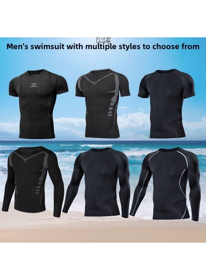 Generic Swimwear Men's Top Swimming Trunks Jellyfish Suit Snorkeling Short-sleeved Sun Protection Surfing Suit Quick-drying Clothing One Wholesale-Color:100 Swimsuit-Size:3XL ( 87.5kg And Above)  - Image 4