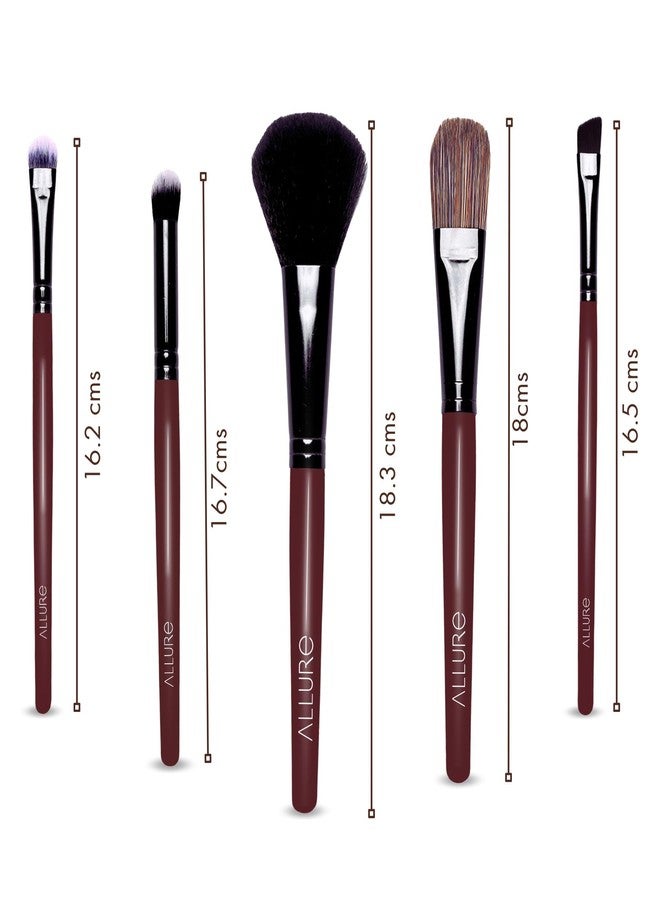 Allure Makeup Brush Set - Set Of 5 Face & Eye Makeup Brushes - Image 5