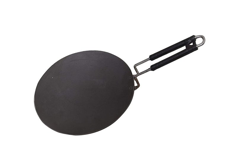Kitchen Pure Iron Roti Tawa with Handle, 23 cm/9 Inch, Black  - Image 2