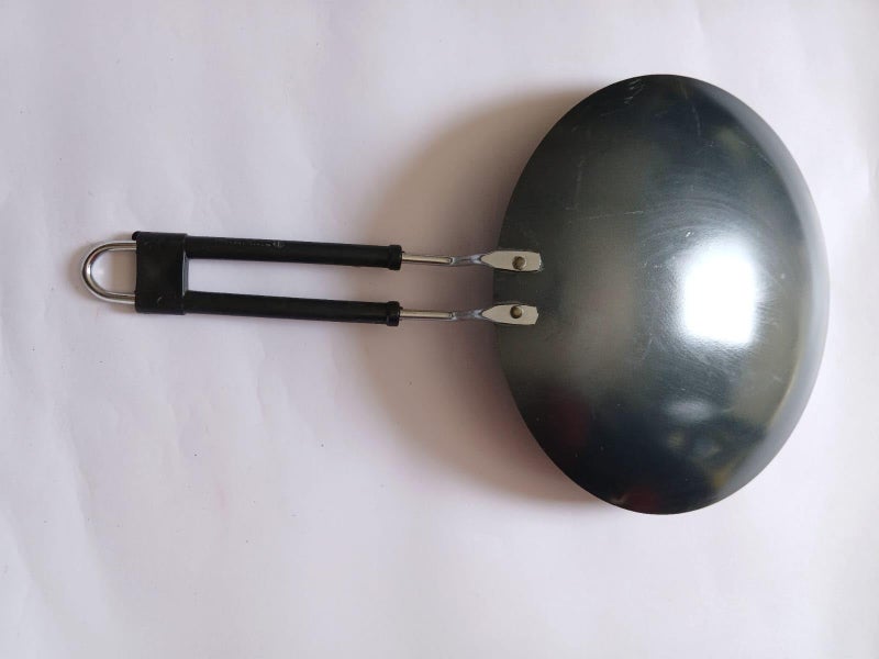 Kitchen Pure Iron Roti Tawa with Handle, 23 cm/9 Inch, Black  - Image 3