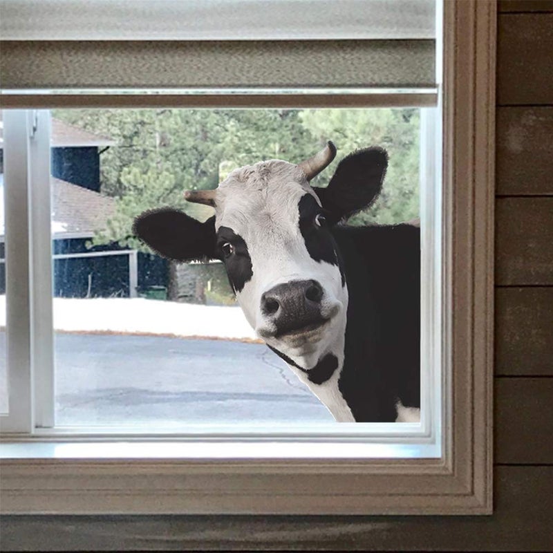 iinuu Cute Cow Window Decals Farmhouse Animal Themed Stickers Cow Lover Window Cling for Farmhouse Classroom Office Kids Room Perfect for Home Decor Birthday Gift Idea 
