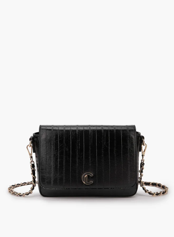 Le Confort Textured Crossbody Bag with Flap Closure