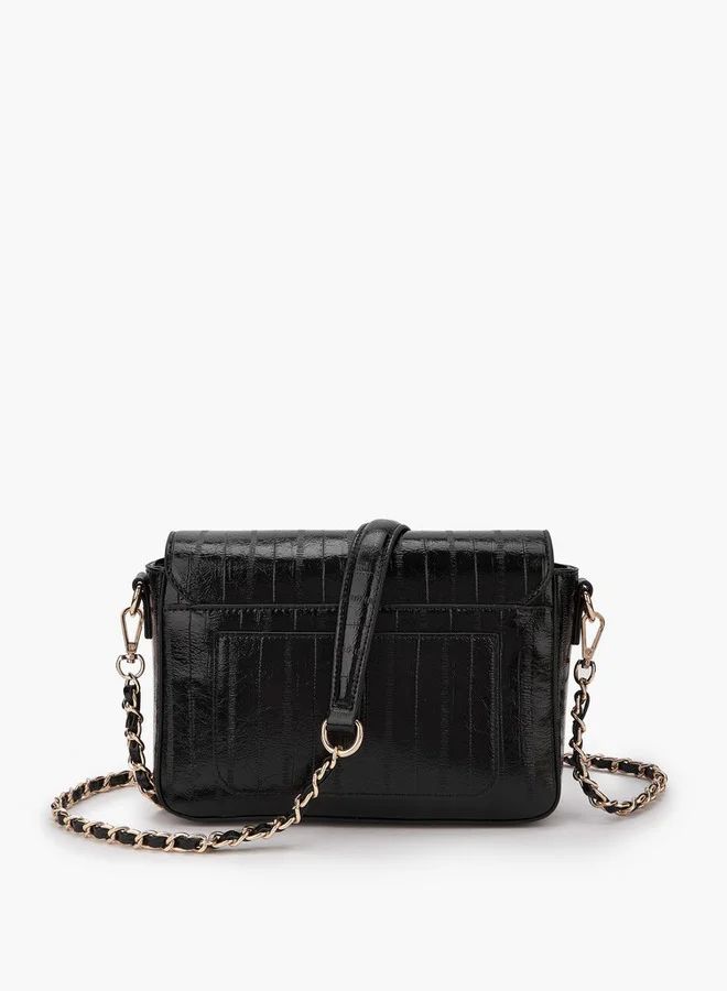 Le Confort Textured Crossbody Bag with Flap Closure