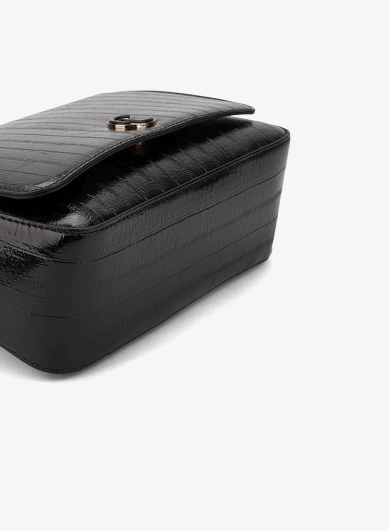Le Confort Textured Crossbody Bag with Flap Closure