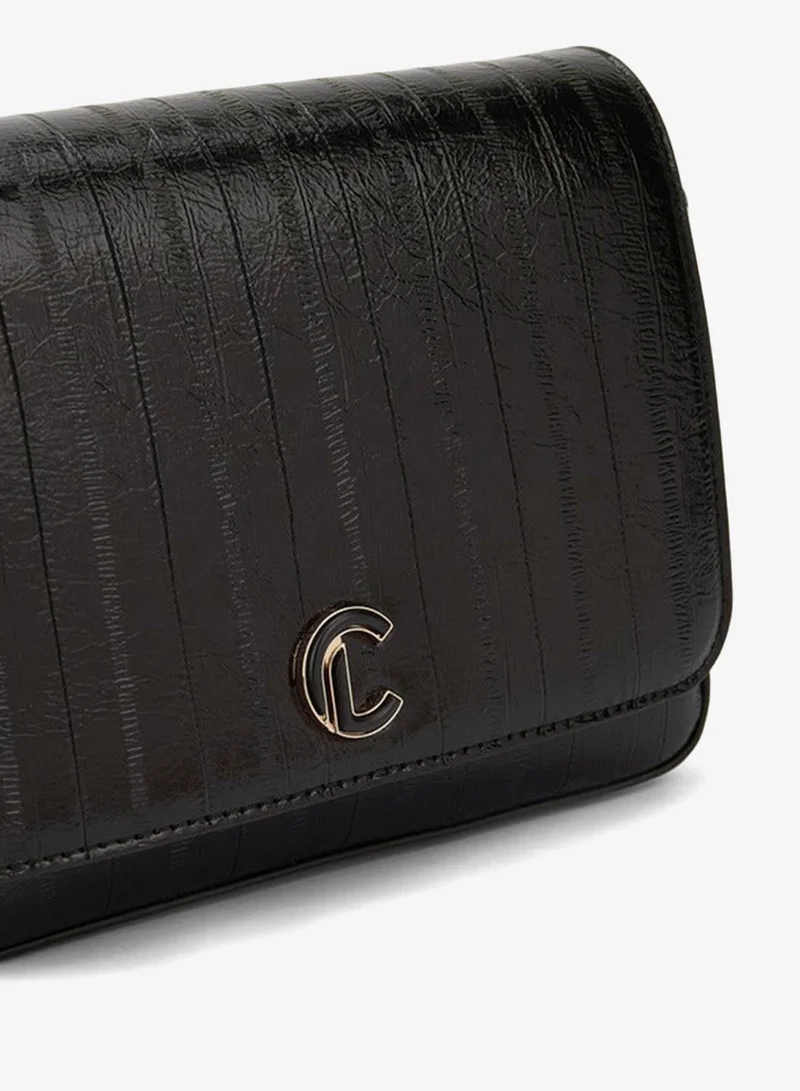 Le Confort Textured Crossbody Bag with Flap Closure