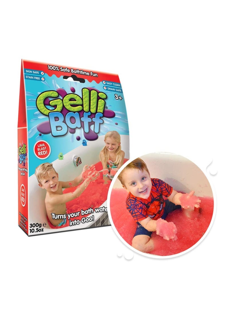 زيمبلي كيدز Gelli Baff Lava Red Bath Slime Powder, 300g Sensory Bath Time Fun for Kids - Image 1