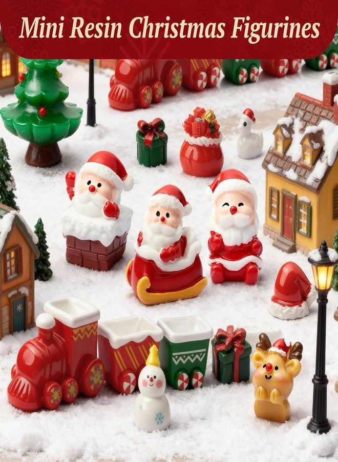 CHAMBERY 32Pcs Mini Christmas Figurines Small Resin Figures Miniatures to Hide Santa Claus Reindeer Ornaments Gift for Xmas Party DIY Crafts Decorations - Image 4