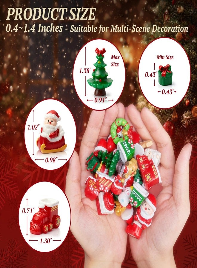 CHAMBERY 32Pcs Mini Christmas Figurines Small Resin Figures Miniatures to Hide Santa Claus Reindeer Ornaments Gift for Xmas Party DIY Crafts Decorations - Image 3