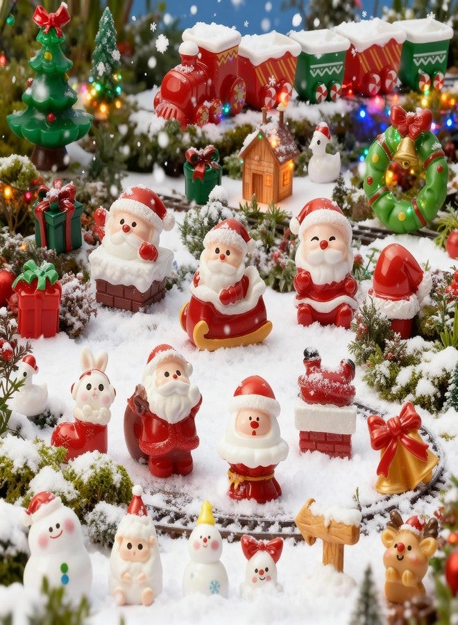 CHAMBERY 32Pcs Mini Christmas Figurines Small Resin Figures Miniatures to Hide Santa Claus Reindeer Ornaments Gift for Xmas Party DIY Crafts Decorations - Image 2