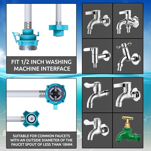Eightiz 2 Meter Flexible PVC Washing Machine Inlet Hose water pipe, Universal Water Inlet with Tap adaptor Connector for Top & Front Load Fully Automatic - Image 4