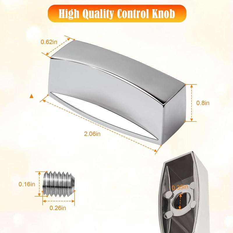 Ophjerg Chrome Knob Dial for Gas Control Valve Stove Range Oven Griddle Char Broiler - Chrome Cooker Oven Gas Hob Control Dial Knob - Image 3